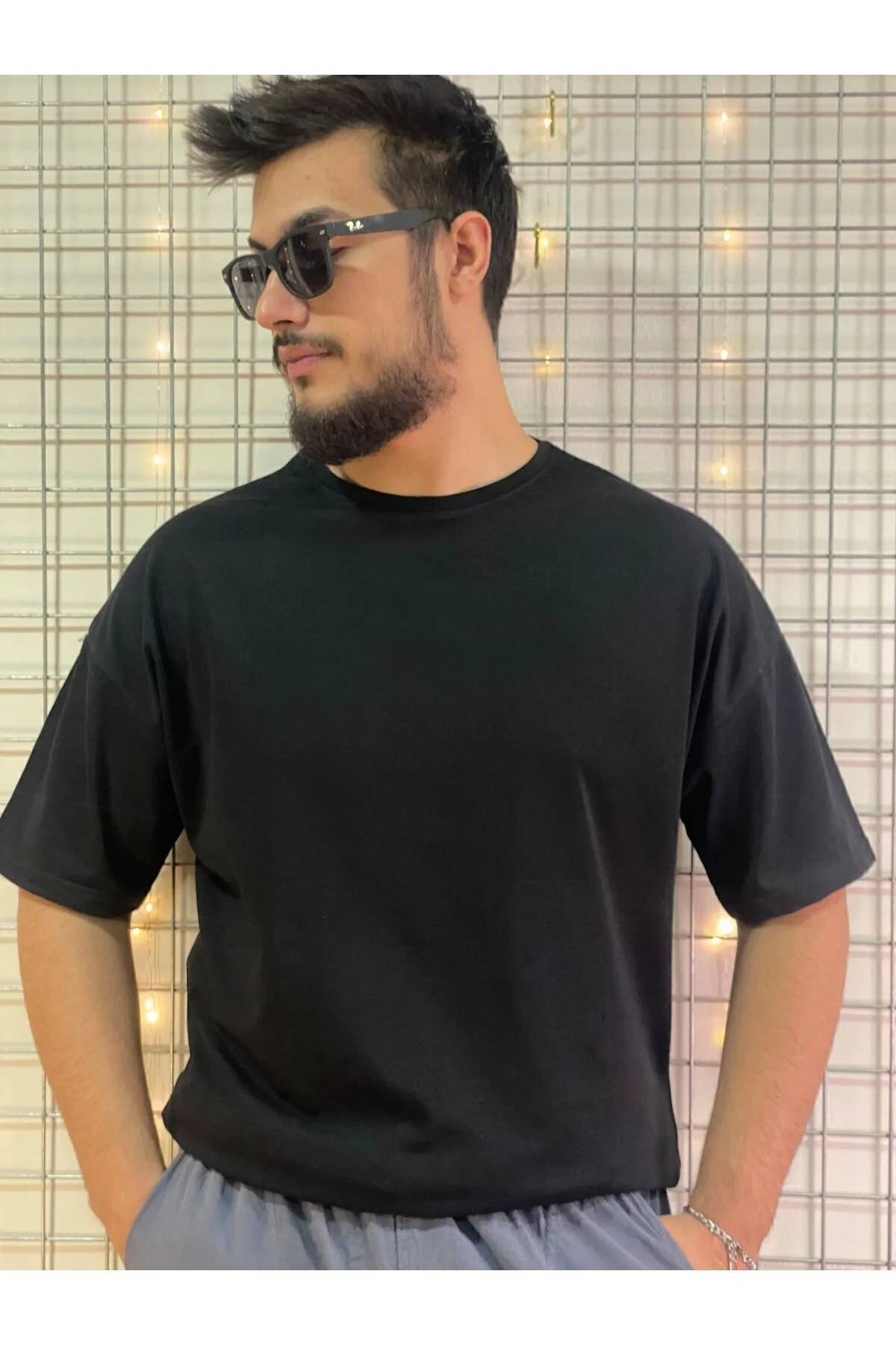 OPPOCEİTE Unisex Siyah Bisiklet Yaka Oversize Tişört 5XL Beden" Bayan T-shirt Fiyatı