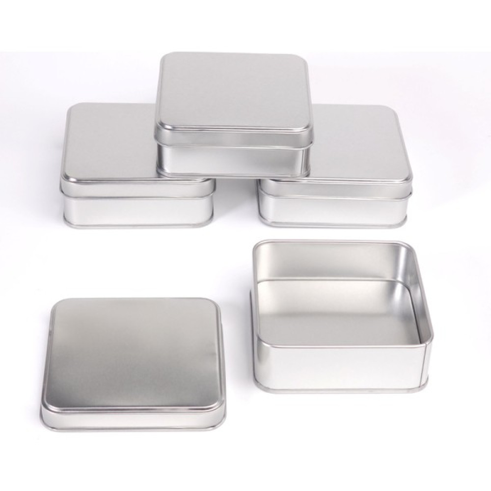 Opportia Gümüş Rengi Kare Metal Kutu - 4 Adet Saklama Kapları Fiyatı