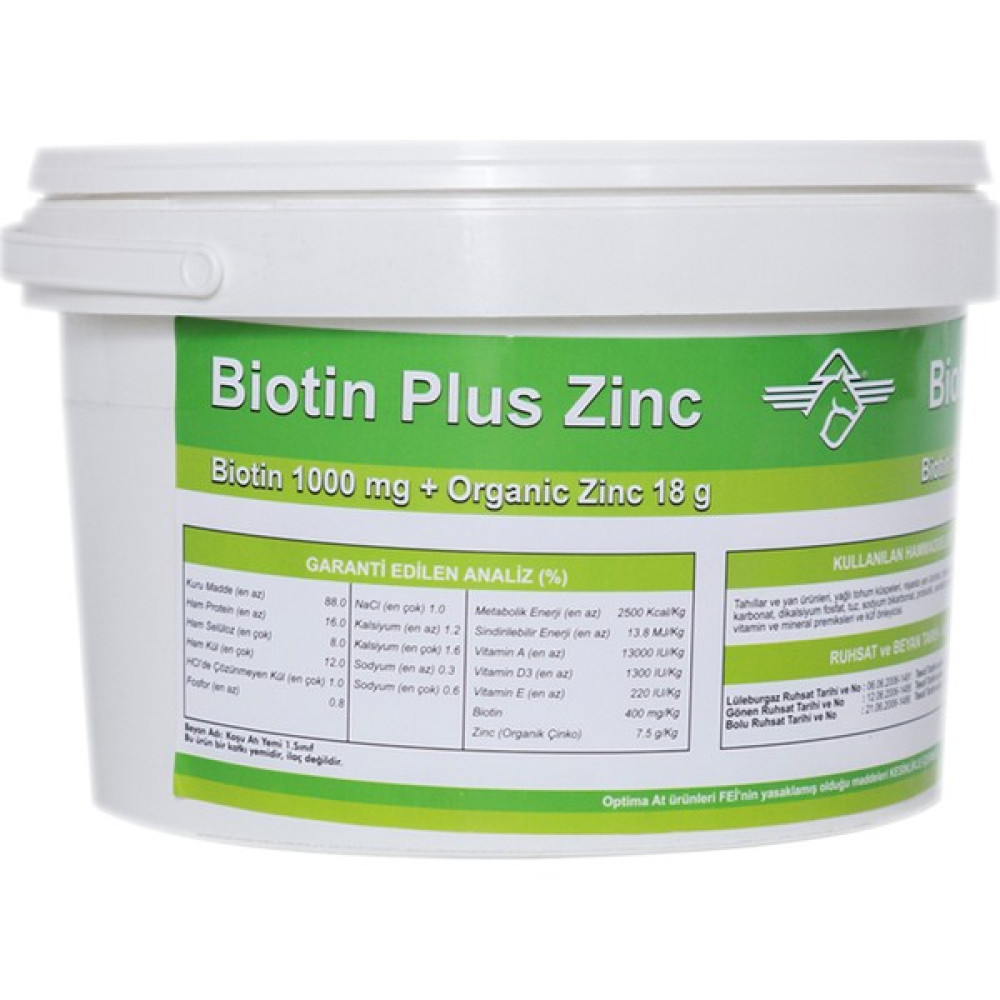 Optima Biotin Plus Zinc - 2.5 kg At Tırnak Sağlığı Destekleyicisi Evcil Hayvan Ürünleri Fiyatı