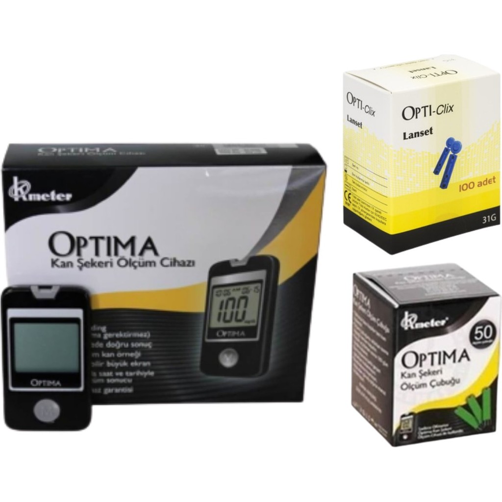Optima Şeker Ölçümcihazı + 50 Adet Ölçümstribi + 100 Adet Lanset Diğer Fiyatı