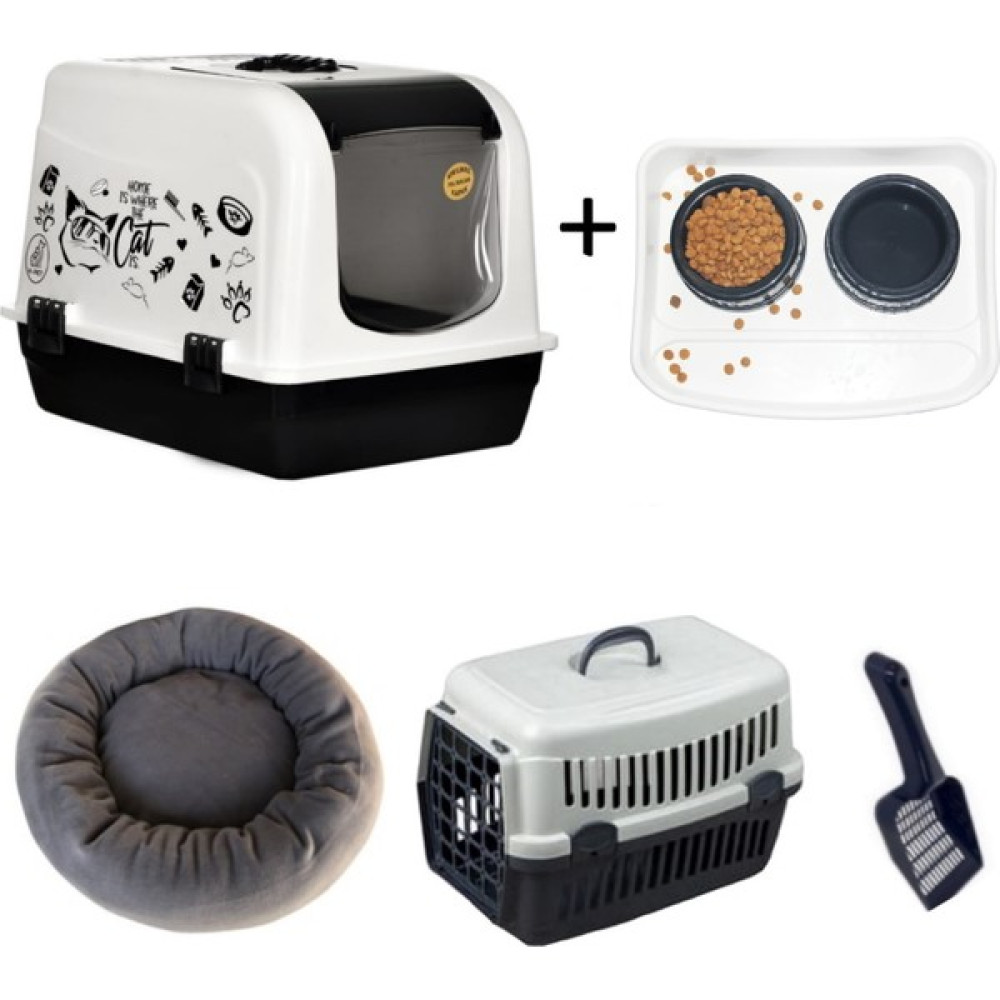 OPTIMAL Maxi Kedi Tuvalet Kabı Simit Yatak, Taşıma Kabı ve Mama Kabı Seti Evcil Hayvan Ürünleri Fiyatı