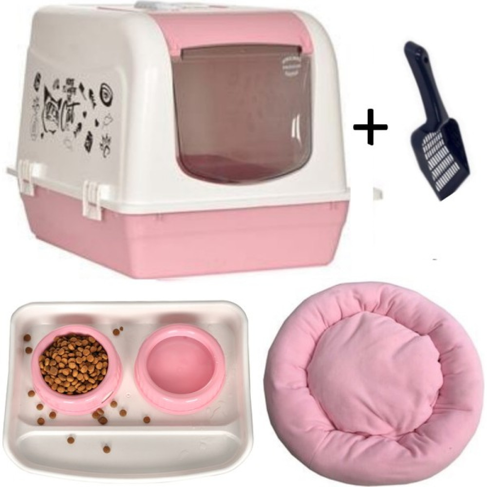 OPTIMAL Xxl Maxi Kedi Tuvaleti Pembe Yatak ve Mama Seti Evcil Hayvan Ürünleri Fiyatı