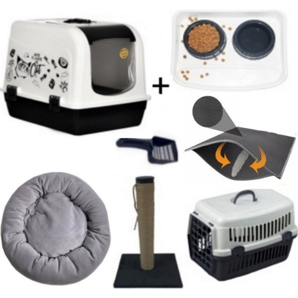 Optimal&Prime Maxi Xxl Büyük Boy Kedi Tuvaleti Üsten Acılr Simit Yataklı Kauçuk Paspaslı Tam Set Evcil Hayvan Ürünleri Fiyatı