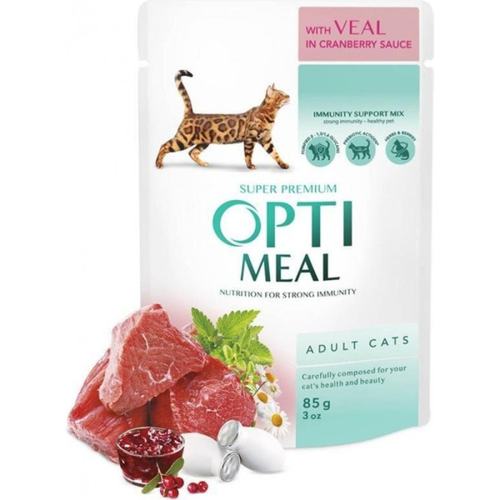 Optimeal Dana Etli ve Kızılcık Soslu Yetişkin Kedi Konservesi 85 gr Evcil Hayvan Ürünleri Fiyatı