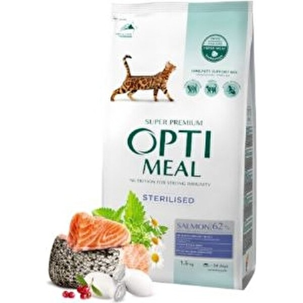 Optimeal Somonlu Kısırlaştırılmış Kedi Mam.1,5 kg Evcil Hayvan Ürünleri Fiyatı