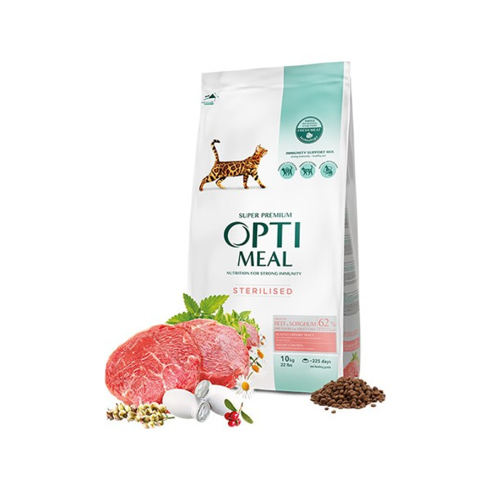 Optimeal Süper Premium Dana Etli-Sorgumlu Kısır Kedi Maması 10 kg Evcil Hayvan Ürünleri Fiyatı