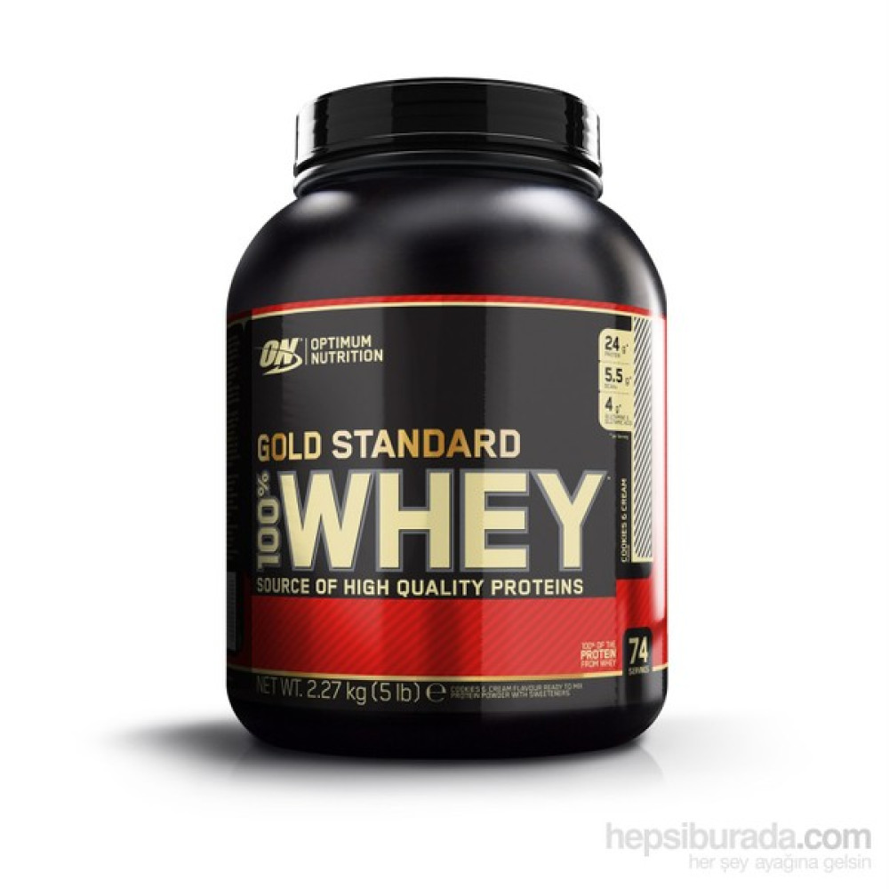 Optimum Gold 100% Whey Gold Std - Cookies & Cream/Kurabiye 5.15lb/2270 gr Multi-lingual - Kurabiye Protein Tozları Fiyatı