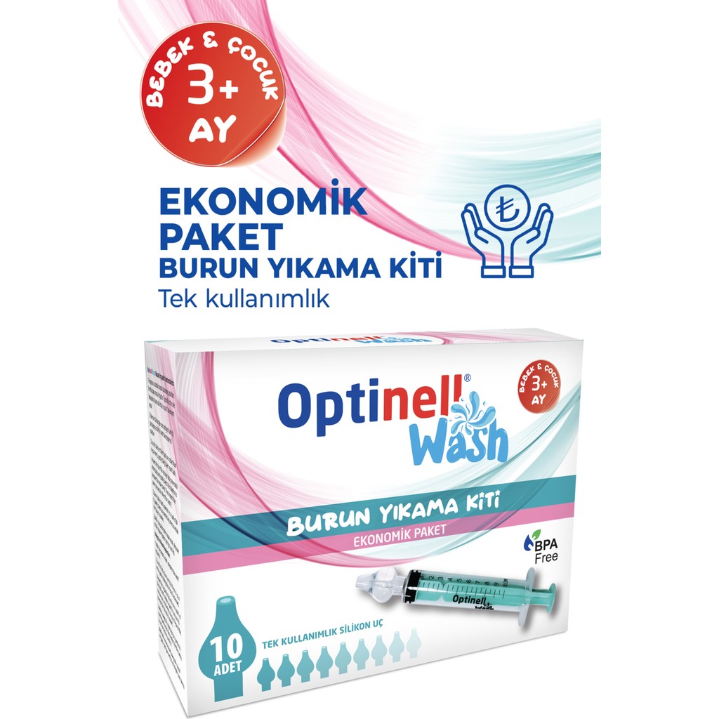 Optinell 10 'lu Şırıngalı Burun Aspiratörü Bebek Burun Temizleme Aparatı 1 Şırınga 10 ml Enjektörü Aspiratörler Fiyatı
