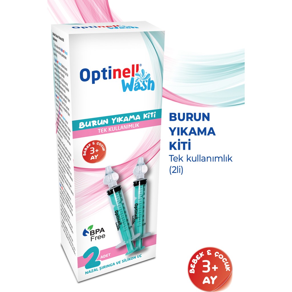 Optinell 2 'li Şırıngalı Burun Aspiratörü Bebek Burun Temizleme Aparatı Şırınga 10 ml Enjektörü Aspiratörler Fiyatı