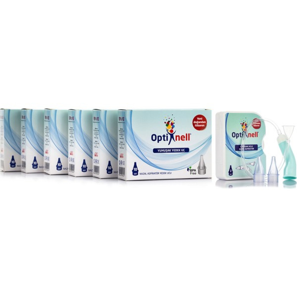 Optinell Nazal Burun Aspiratörü Yedek Ucu 6 Kutu+Aspiratör SKT 07/2028 - 0 - 3 Yaş Burun Aspiratörü Fiyatı