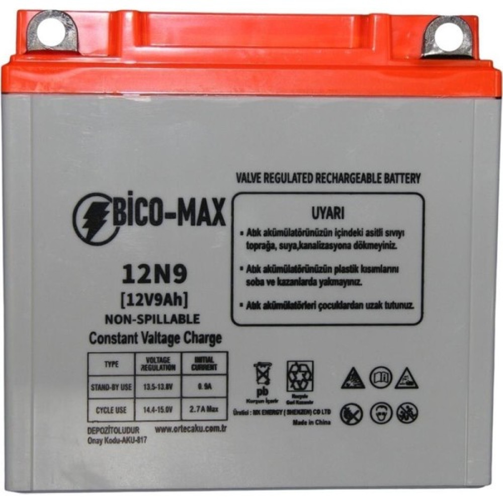 Or-Tec Bicomax 12V 9AH 12N9 Motosiklet Aküsü Akü Fiyatı