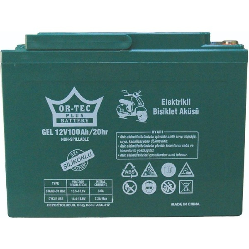 Or-Tec Plus 12V 100 Ah Elektrikli Motor Aküsü Akü Fiyatı