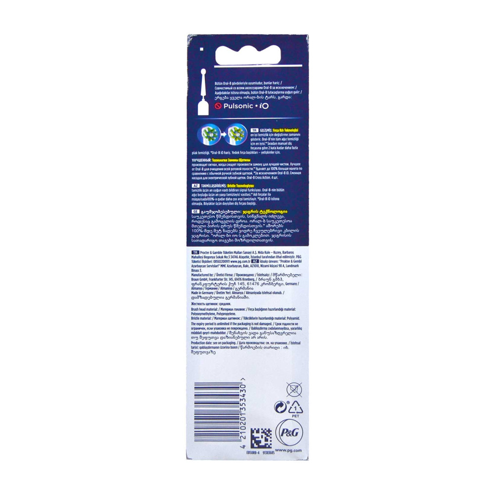 Oral-B Şarjlı Diş Fırçası Yedek Başlık 4'lü Cross Action Clean Maximis