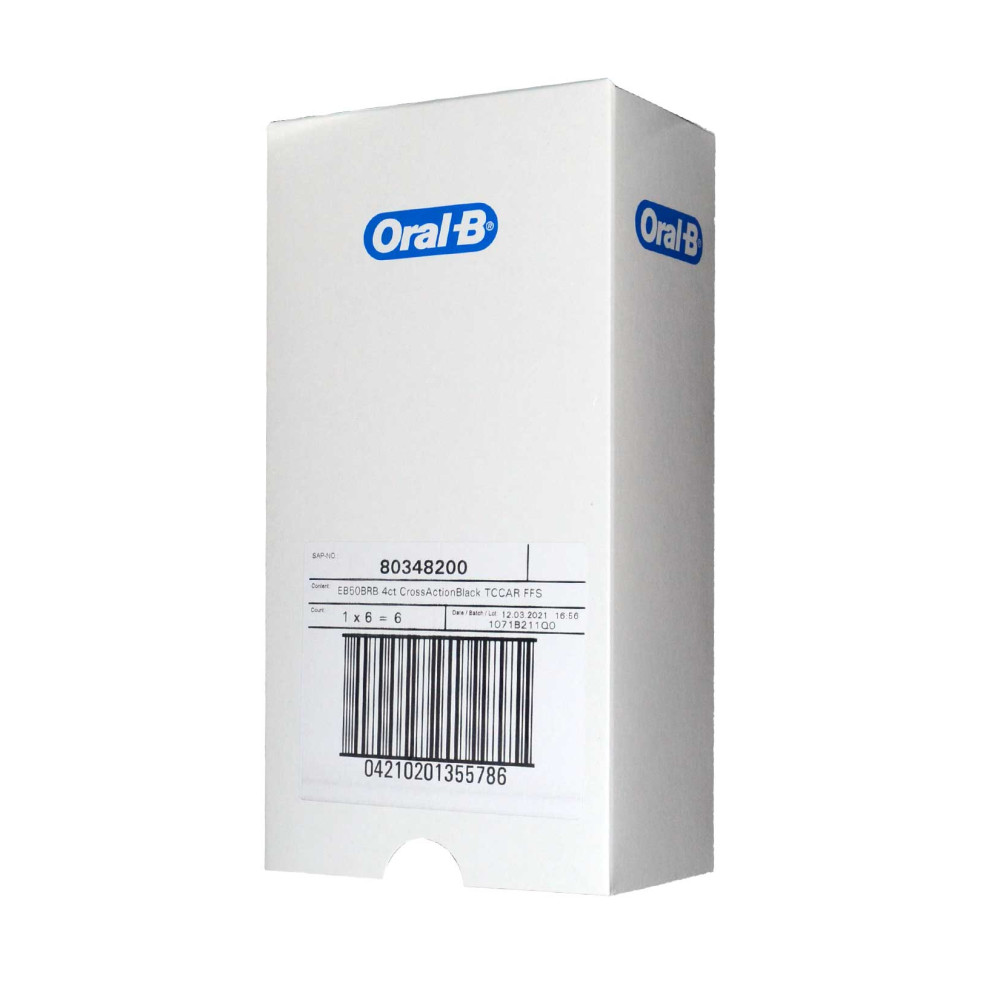 Oral-B Şarjlı Diş Fırçası Yedek Başlık 4'lü Cross Action Siyah