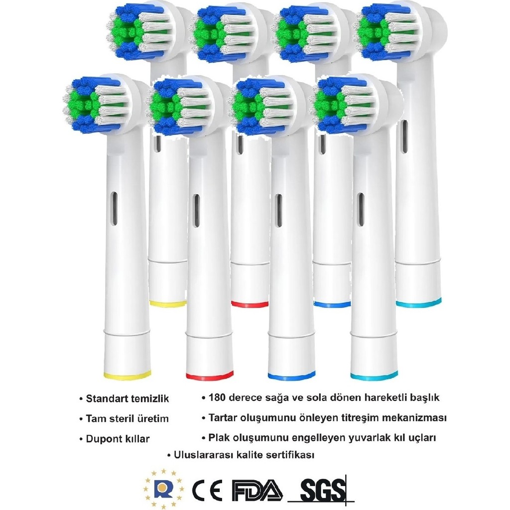 Oral-B Şarjlı Diş Fırçası Uyumlu 8 Adet Precision Clean Yedek Başlık - 2 Diğer Fiyatı