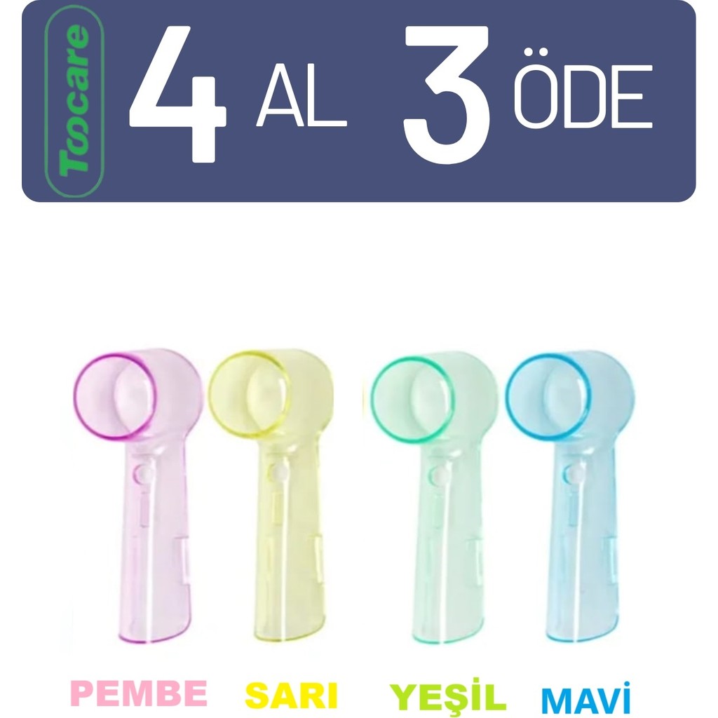 Oral - B Uyumlu Şarjlı ve Pilli Diş Fırçası Yedek Başlıkları Için 4 Adet Renkli Kapak - 1 Diğer Fiyatı