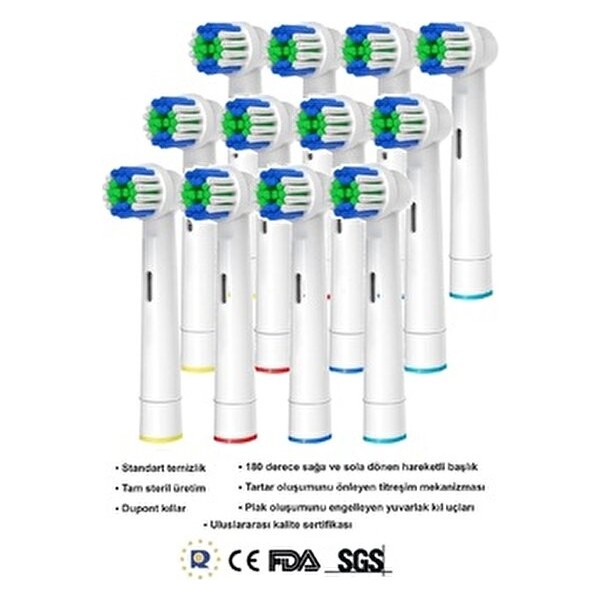 Oral B ve Braun Uyumlu Şarjlı ve Pilli Diş Fırça Yedek Başlığı Orta Sert 12 Li Set Ağız Bakım SSD / Solid State Drive Fiyatı