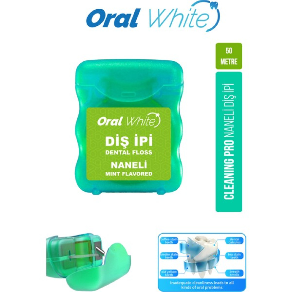 Oral White Cleaning Pro Diş İpi Naneli 50 Metre Diş İpleri Fiyatı