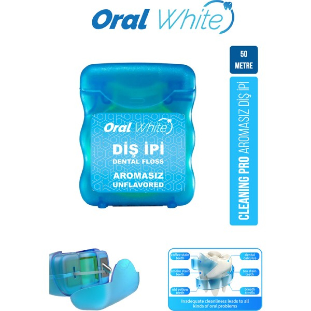 Oral White Cleaning Pro Diş İpi Sade 50 Metre Diş İpleri Fiyatı