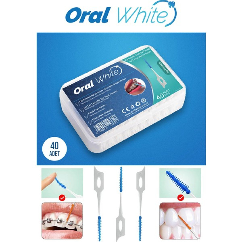 Oral White Soft Arayüz Fırçası Cleaning Pro Metal Içermeyen 40 Adet Diş Fırçaları Fiyatı