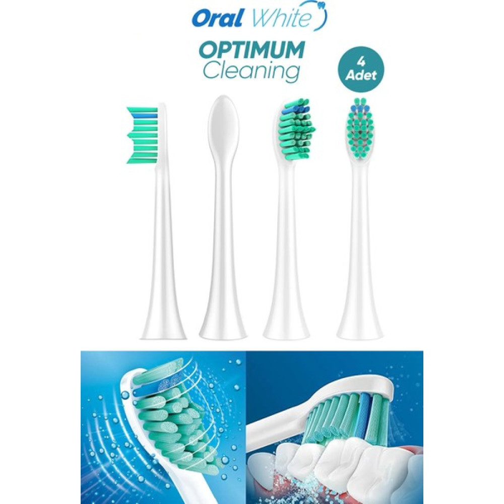Oral White Sonic Optimum Cleaning Teknolojisi Philips Sonicare Uyumlu 4 Adet Yedek başlık Şarjlı Diş Fırçası ve Aksesuarları Fiyatı