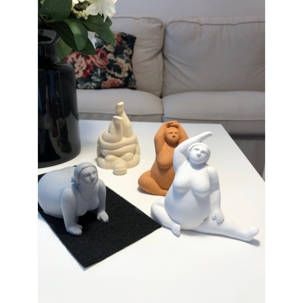 Orange Atelier 4'lü Iskandinav Alle Fat Lady Yoga Dekoratif Beton Heykel Biblo Biblo Fiyatı