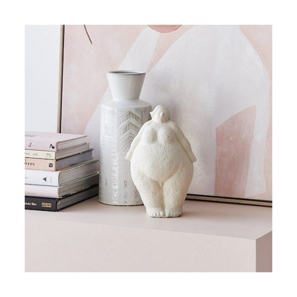 Orange Atelier Iskandinav Alle Fat Lady Dekoratif Beton Heykel Biblo - Beyaz Biblo Fiyatı