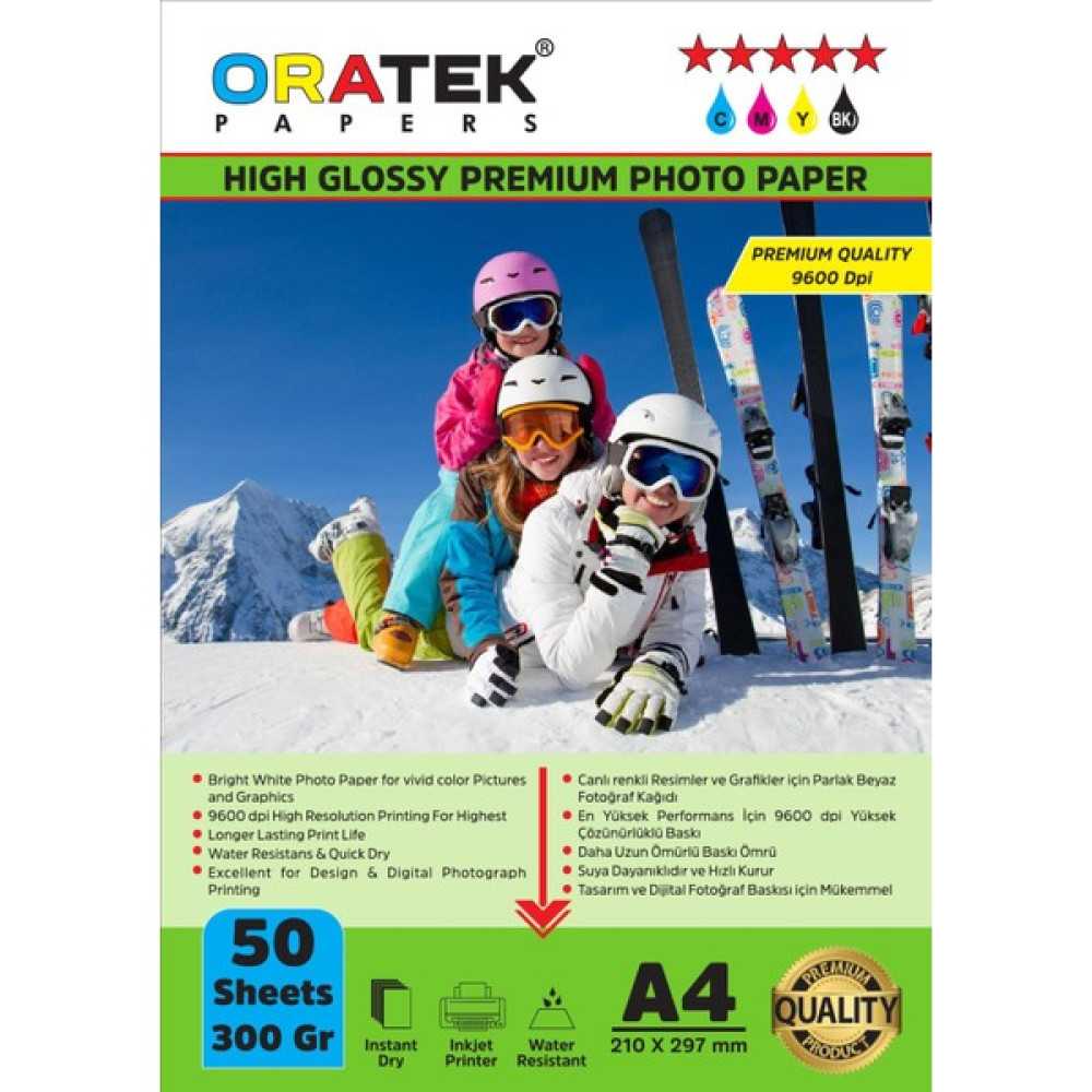 Oratek Canon Maxify GX3060 Fotoğraf Kağıdı A4 Premium Parlak 300 Gr.50 Adet Fotoğraf Kağıtları & Asetatlar Fiyatı