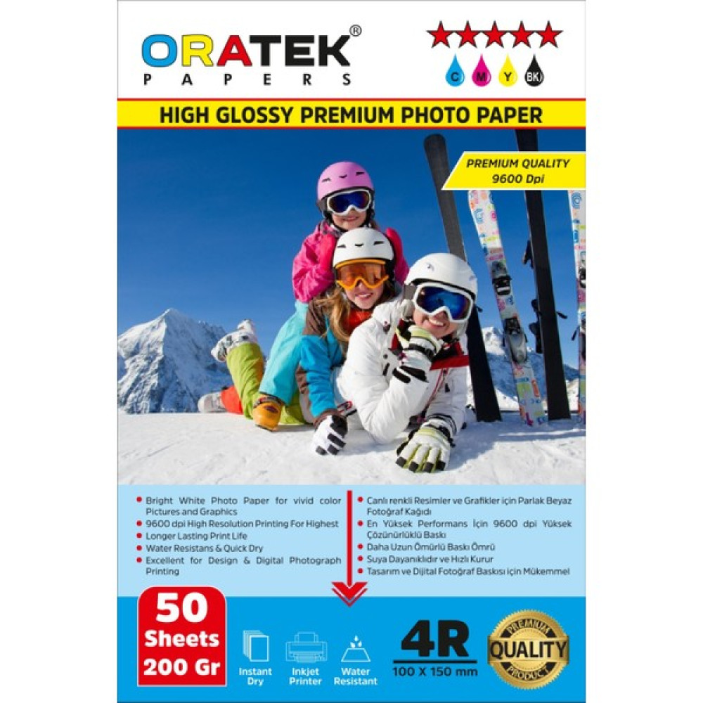 Oratek Canon Pixma Gı-40 G6040 Fotoğraf Kağıdı 10X15 cm Premium Parlak 200 gr 50 Adet Fotoğraf Kağıtları & Asetatlar Fiyatı