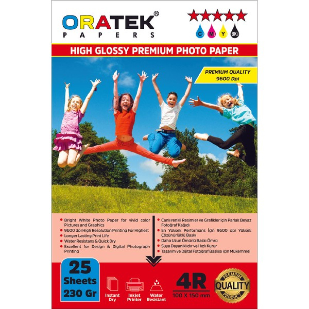 Oratek Epson 112 L15150 Evertday Premium Parlak 10X15CM Fotoğraf Kağıdı 230 Gr. 25 Adet Fotoğraf Kağıtları & Asetatlar Fiyatı