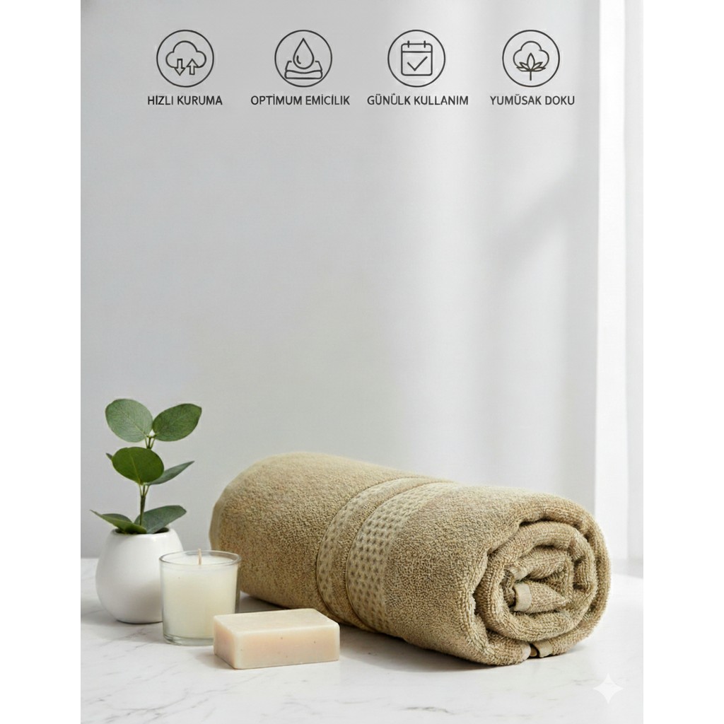 Orbit %100 Pamuk Lüks Banyo Havlusu | 90X150 Jumbo Boy | Yüksek Emici, Yumuşak Konfor - 90 x 150 cm - Kahve El / Yüz Havlusu Fiyatı