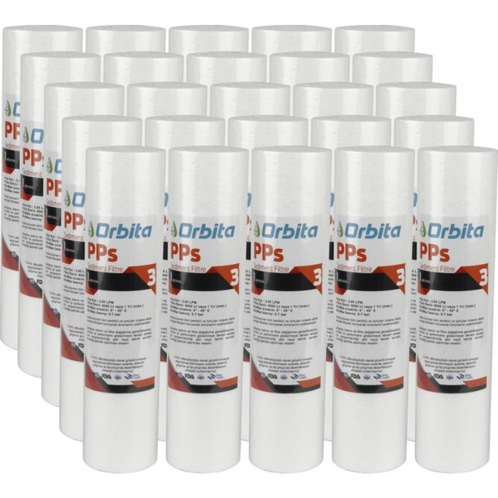 Orbita Toptan Orbita 10 Inç 1 Mikron Sediment Spun Pp Filtre 25 Adet 1 Koli - Arıtma Bahçe Makinesi Aksesuar & Yedek Parça Fiyatı