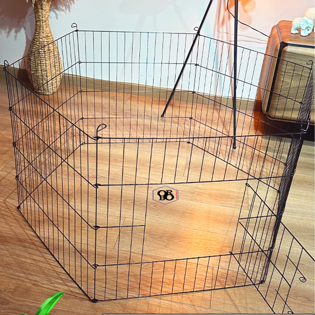 Orbo-Hexagon Köpek Çiti 61 x 61 Cm- 6 Parça Panel Oyun Eğitim Alanı- Siyah Renk Diğer Fiyatı