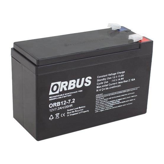 Orbus 12 Volt 7.2 Amper 150 X 65 X 90 mm Akü