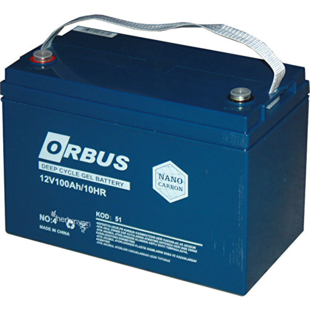 Orbus 12V 100AH Bakımsız Nano Karbon Jel Akü Akü Fiyatı