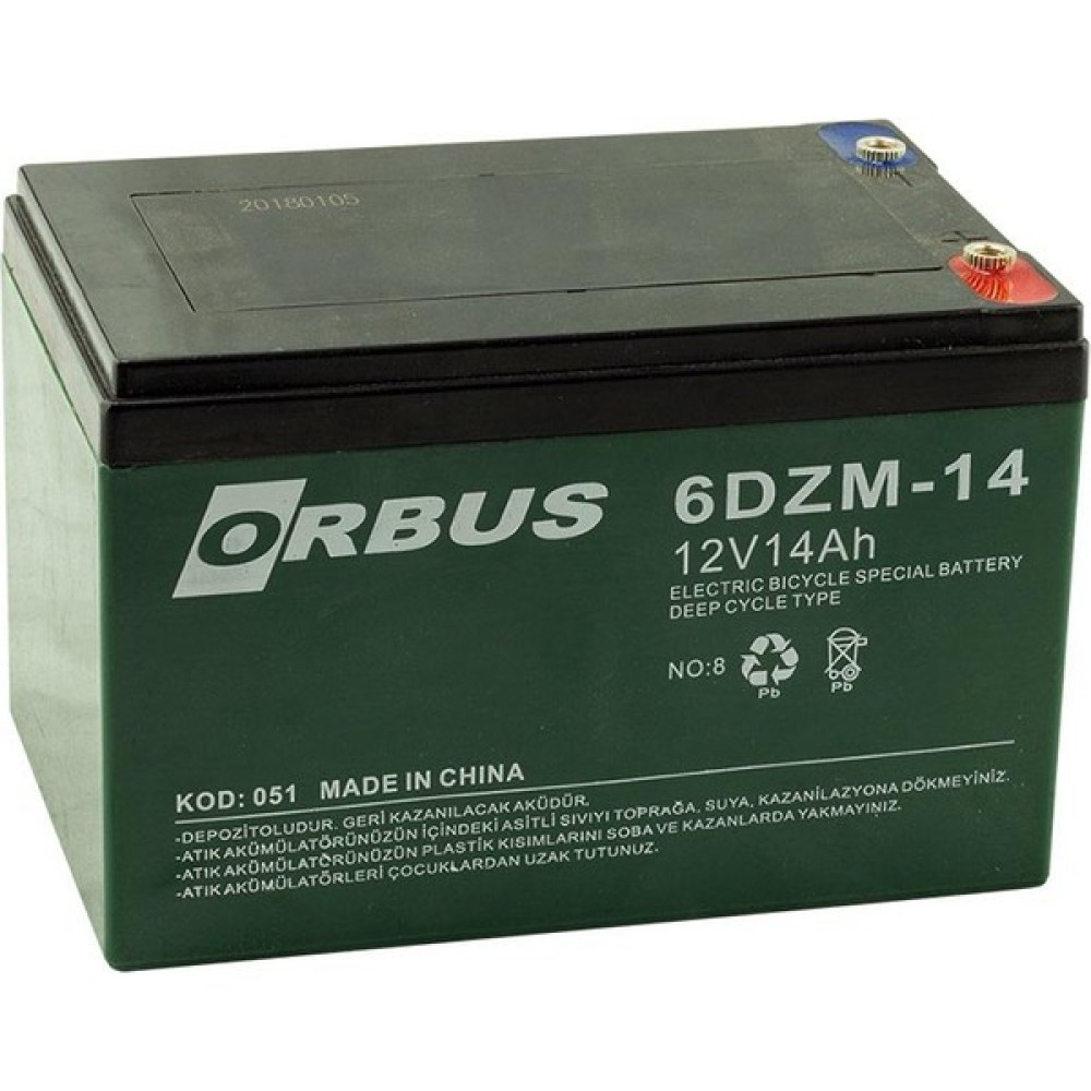 Orbus 12V 14AH Elektrikli Bisiklet Aküsü (150X97X95 Mm) Akü Fiyatı