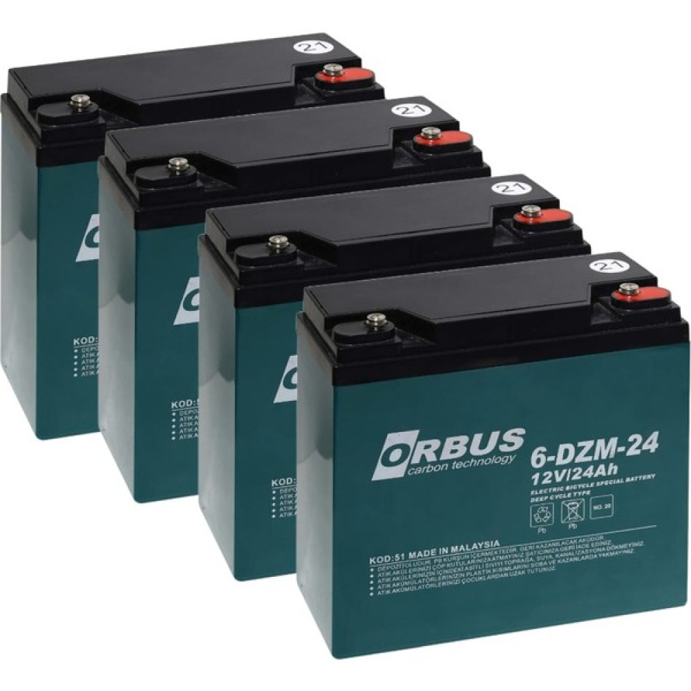 Orbus 12V 24AH 4 Lü Takım Orjinal Elektrikli Bisiklet Aküsü (2025 ÜRETİM) Oto Boyaları Fiyatı