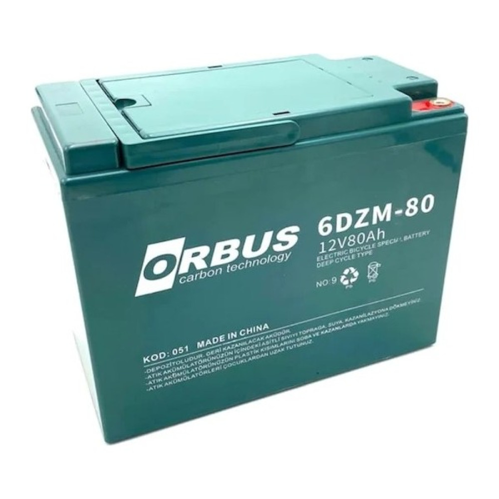 Orbus 12V 80AH Jel Orbus Elektrikli Bisiklet Aküsü 2023 Akü Fiyatı