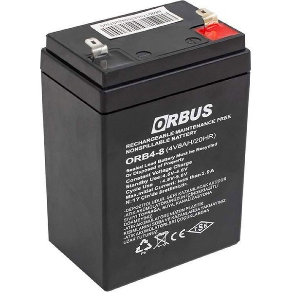 Orbus 4 Volt 8 Amper Akü ORBUS-70*48*101 MM-660 Gram Akü Fiyatı