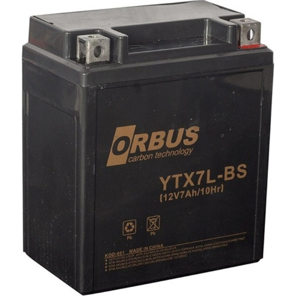 Orbus Akü 12 Volt 7 Amper Orbus YTX7L-BS Asit Içinde Karbon Bisiklet Aküsü 1 Ah Akü Fiyatı