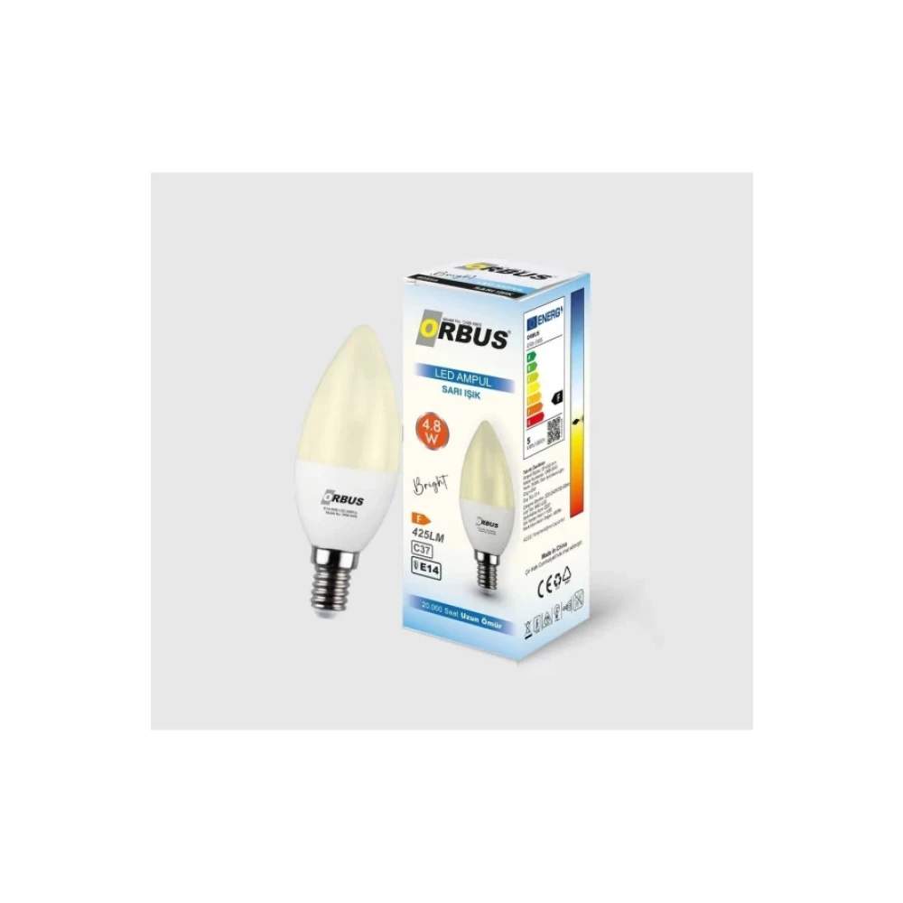 Orbus Bright Led Ampul 4.8W Sarı Isık E14 425Lm Klasik Ampul Fiyatı