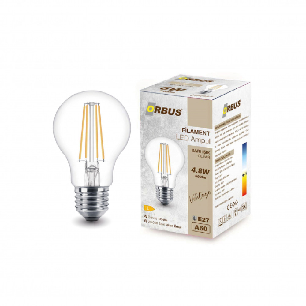 Orbus Dekoratif Rustik Edison F60 Ampul Elektrik ve Aydınlatma Fiyatı