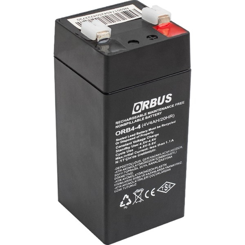 Orbus Orb4-4 4 Volt - 4 Amper Dik Akü (45 x 45 x 100 Mm) (81) Akü Fiyatı