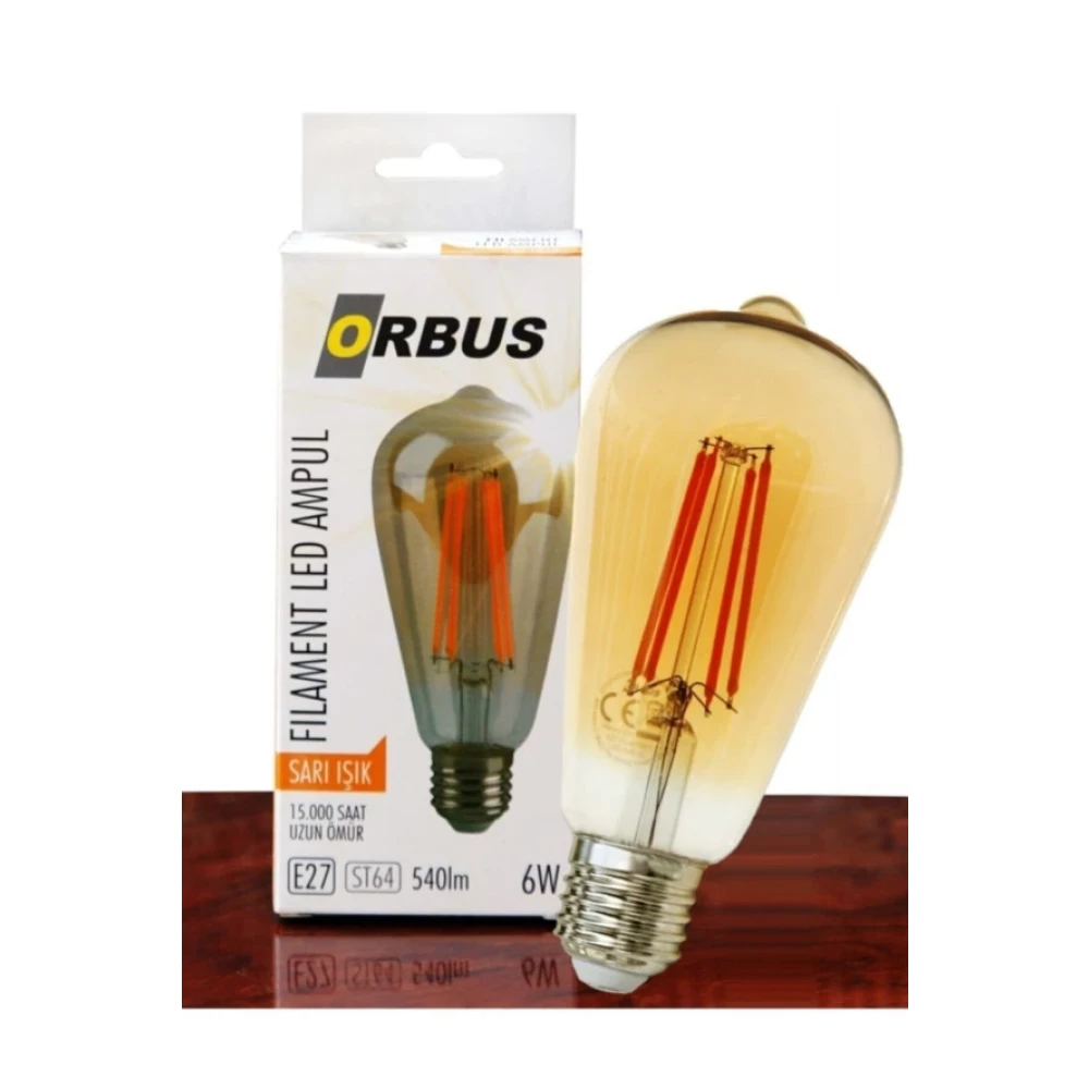Orbus St64 6W E27 Duy Sari Isik Avize Dekoratif Led Ampul Klasik Ampul Fiyatı