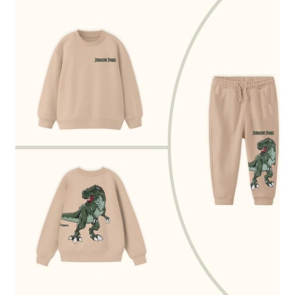 Orca Kids Fashion 2-8 Yaş Aralığı Dinazor Baskılı Kışlık Takım Erkek Çocuk Giyim Takımı Fiyatı