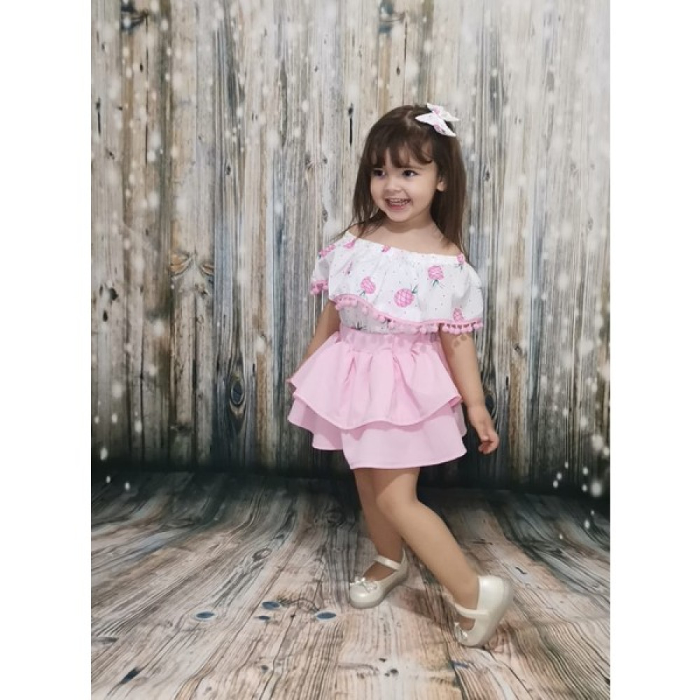 Orca Kids Fashion Ananas Detaylı Özel Tasarım Takım Kız Çocuk Giyim Takımı Fiyatı