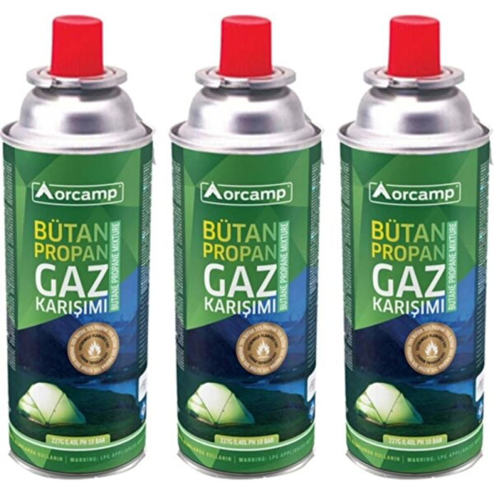 Orcamp Bütan Propan Gaz Kartuşu 227GR KTS227-3'LÜ Kamp Mutfağı Fiyatı