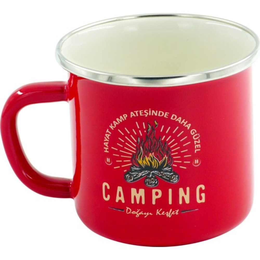 Orcamp Kamp Retro Emaye Kupa Bardak Mug - Kırmızı Fincan / Bardak / Kahve Takımı Fiyatı