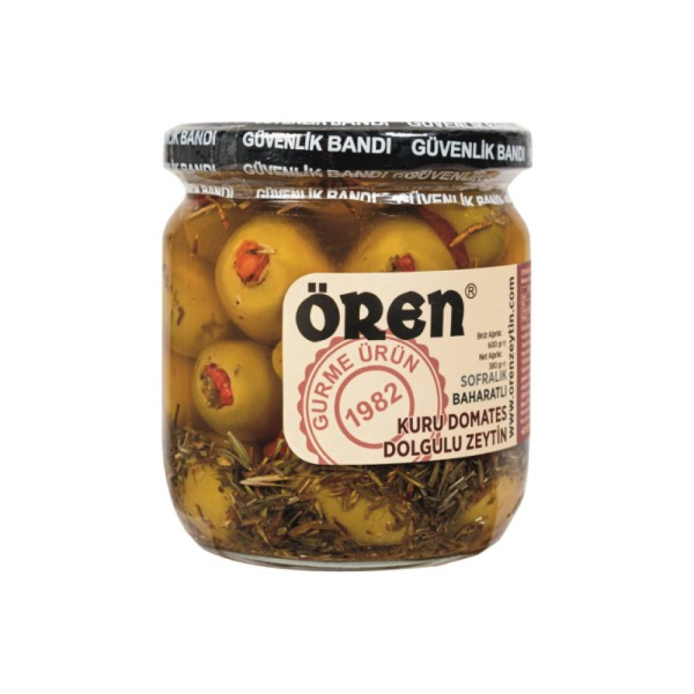 Ören 425 cc Sofralık Baharatlı Kuru Domates Dolgulu Zeytin - 425 gr Diğer Fiyatı
