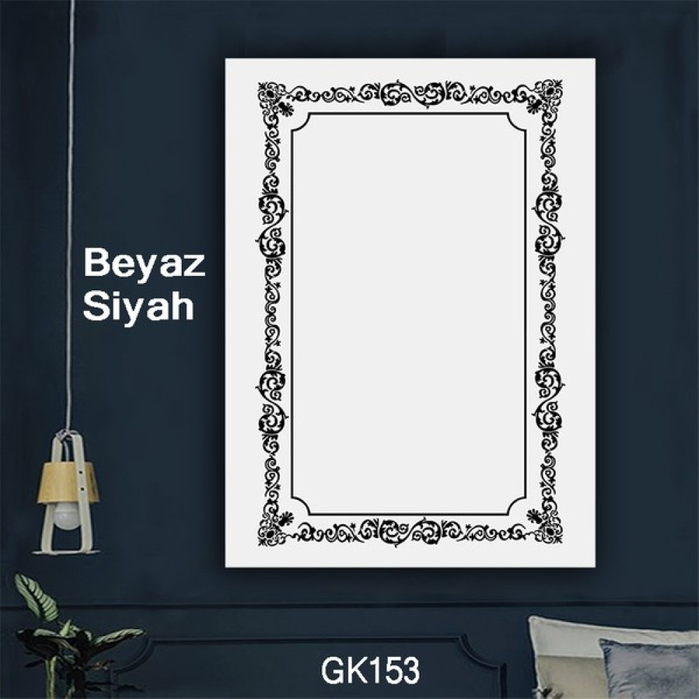 Ören Beyaz Zemin Siyah Çerçeveli Dijital Termal Taban Kaymaz Halı - 80 x 140 cm - Renkli Mobilya & Dekorasyon Fiyatı